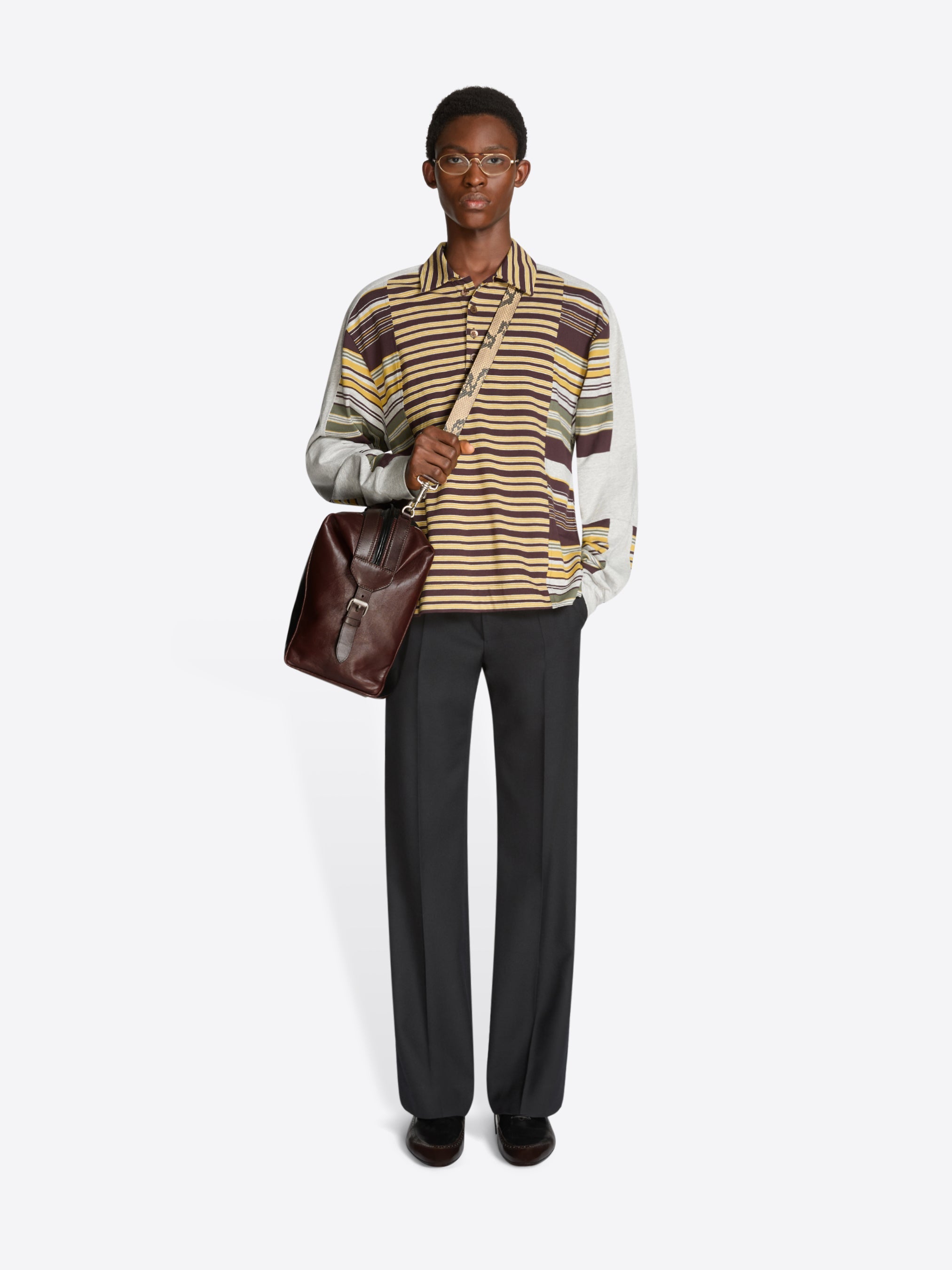 Striped cotton polo