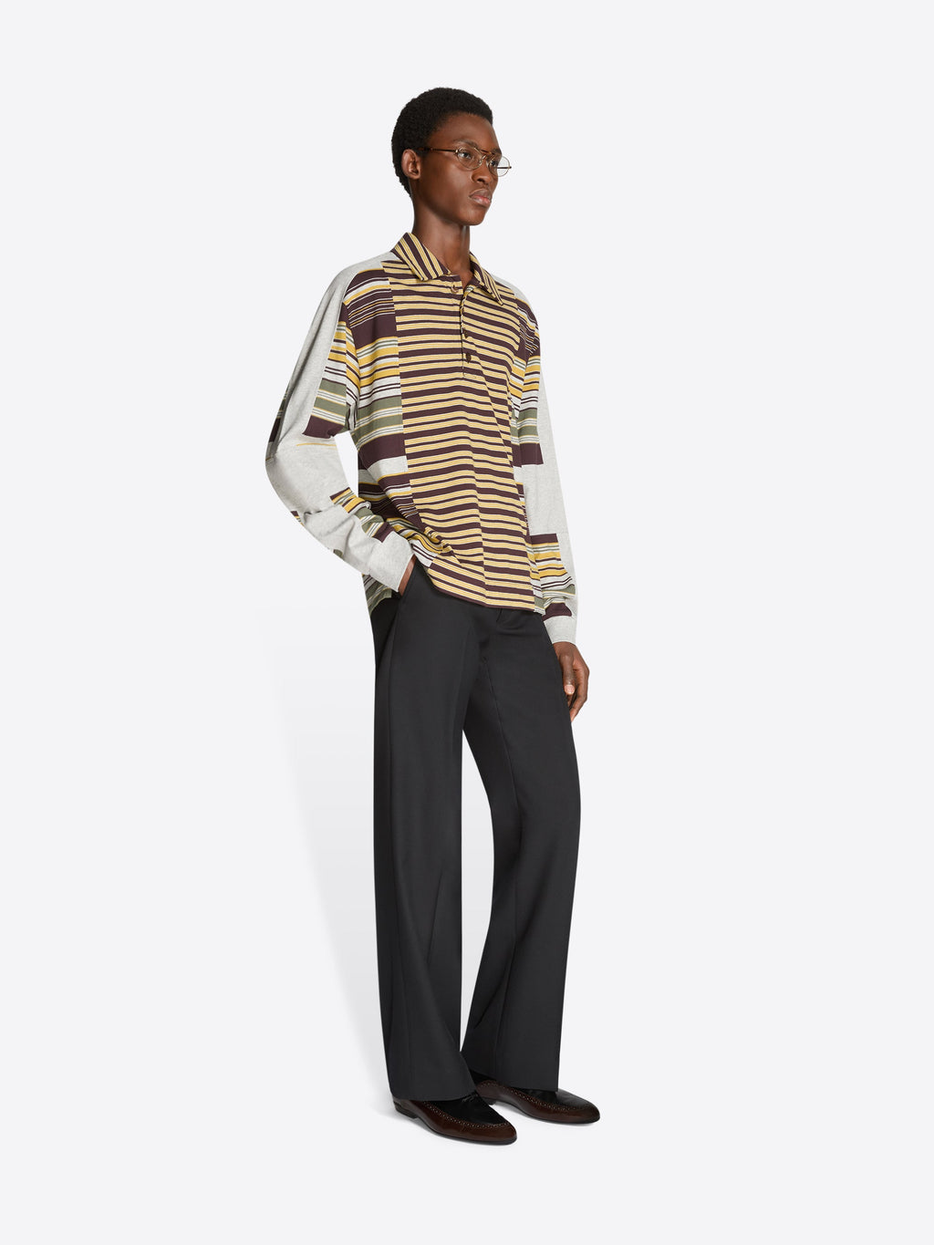 Striped cotton polo