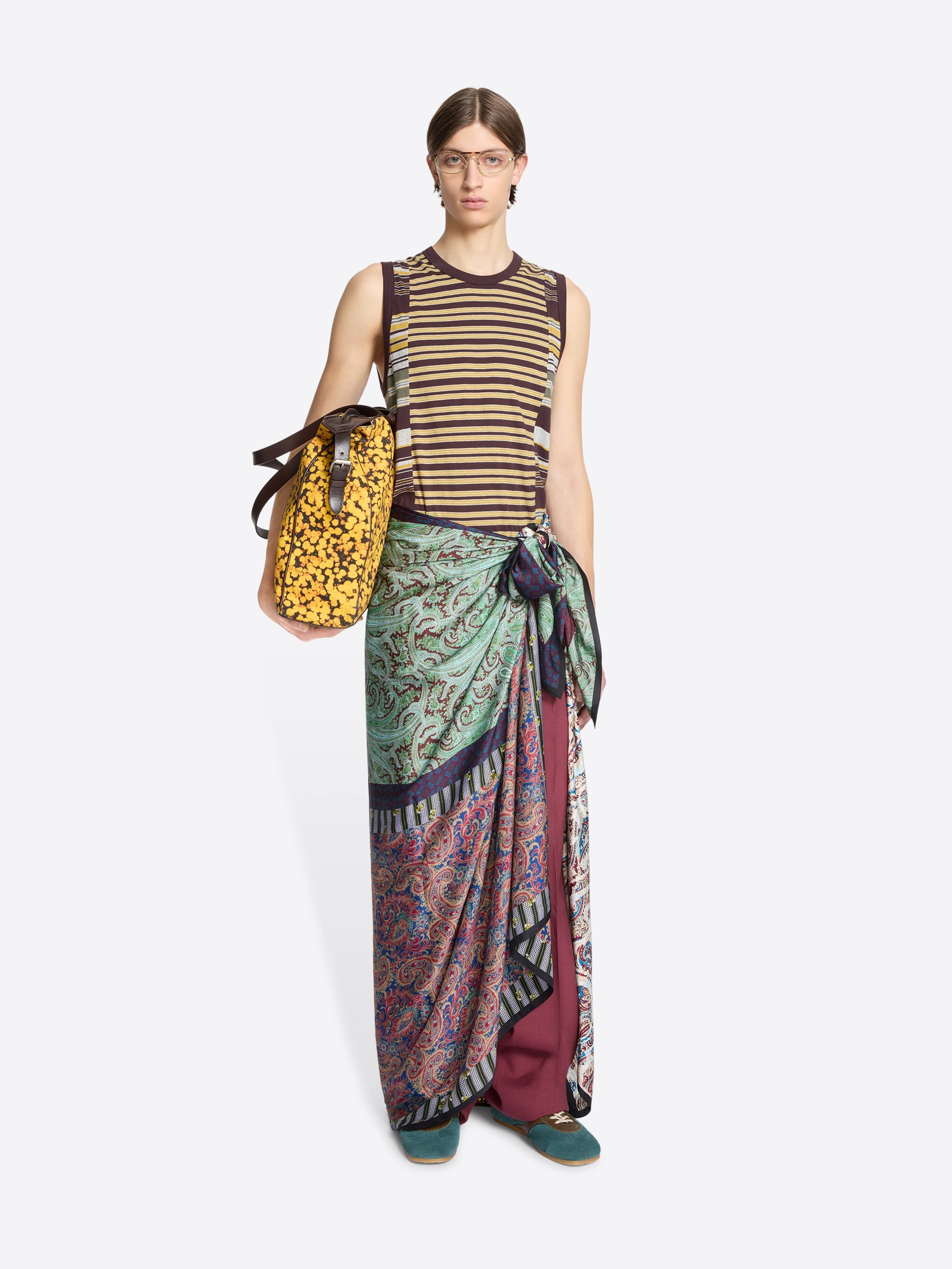Striped cotton tank top